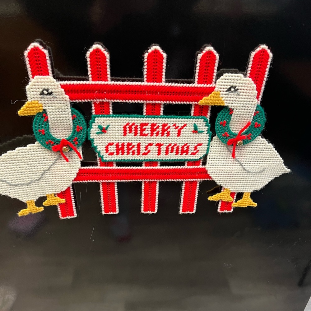 vintage handmade christmas fridge magnet